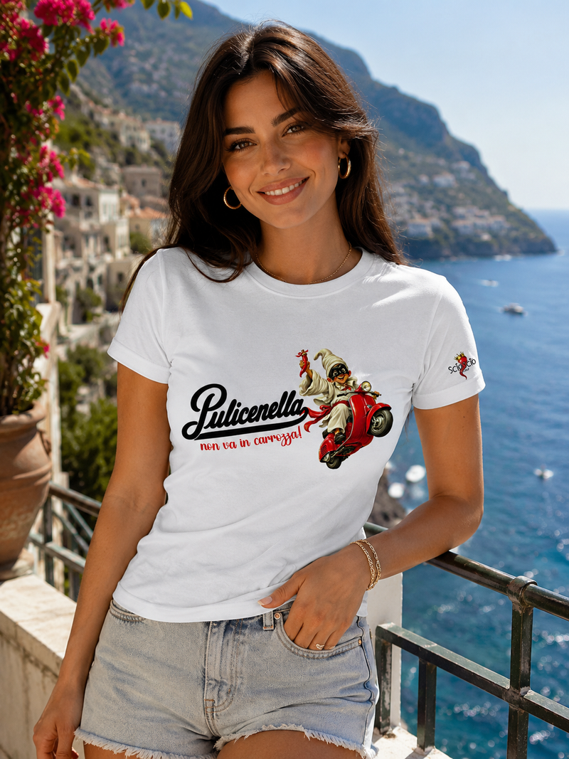 T-shirt “Pulicenella non va in carrozza” – Sciò Sciò Ciucciuè