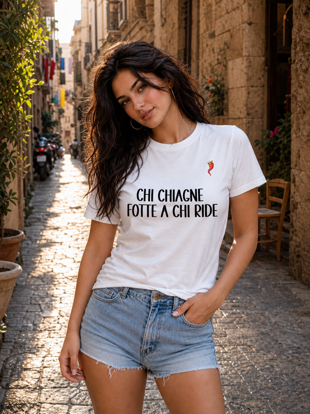 T-shirt - Chi chiagne fotte a chi ride