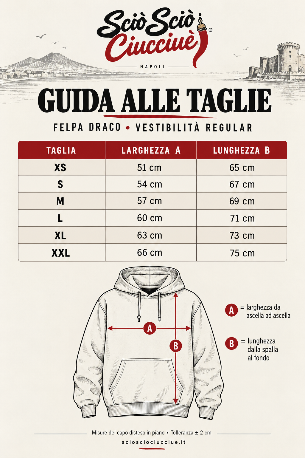 Guida taglie Felpe Sciò Sciò